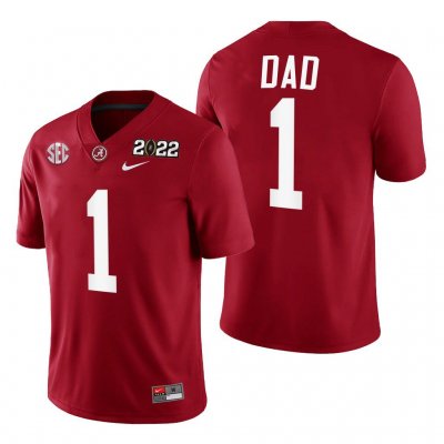 Men's Alabama Crimson Tide #1 Other Greatest Dad Crimson NCAA 2022 Fathers Day Gift College Football Jersey 2403SVJE7